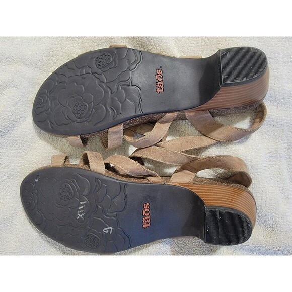 Taos Size 9 Women's Spirit Tan Leather Strappy Comfort Sandals Mint Condition - Picture 7 of 9